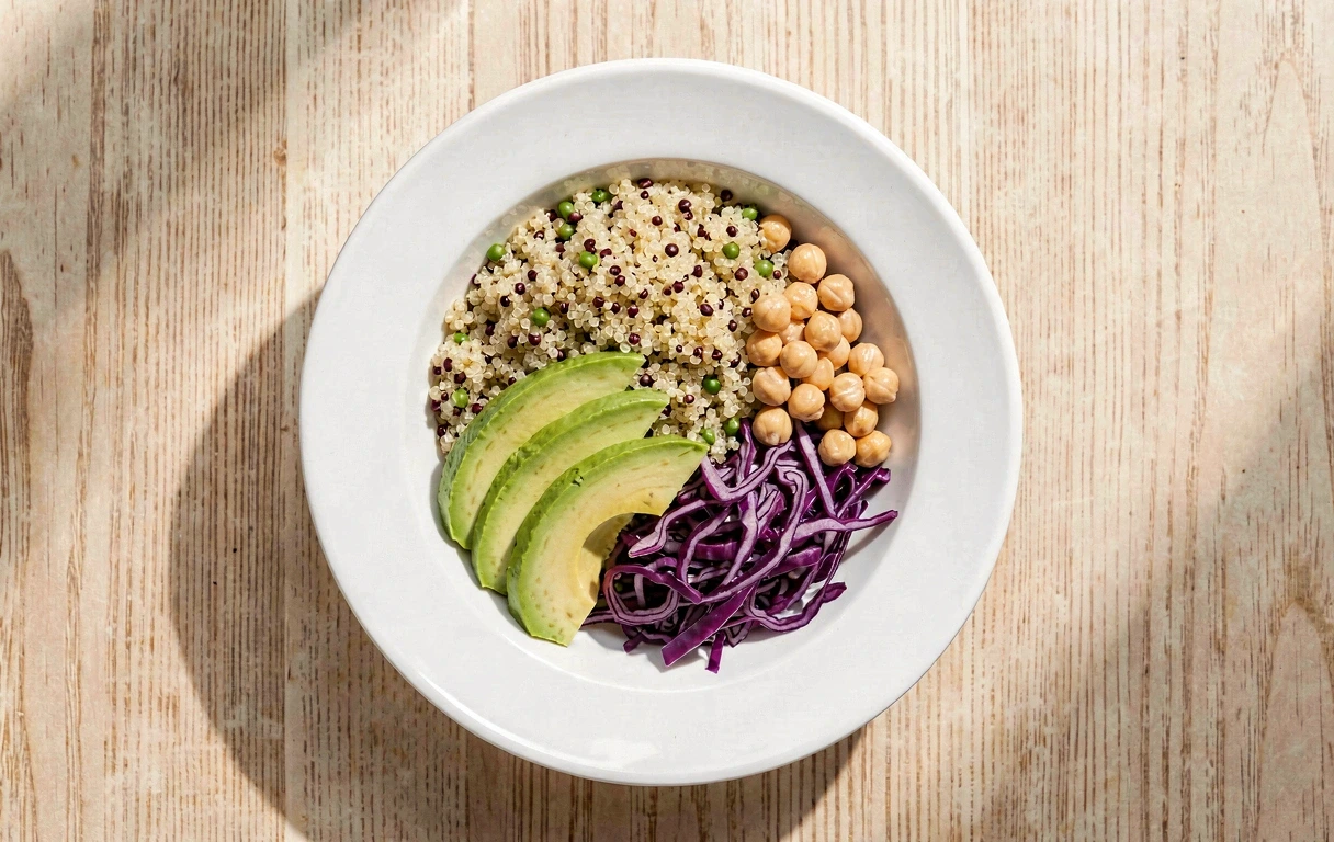 Deconstructed meal layout